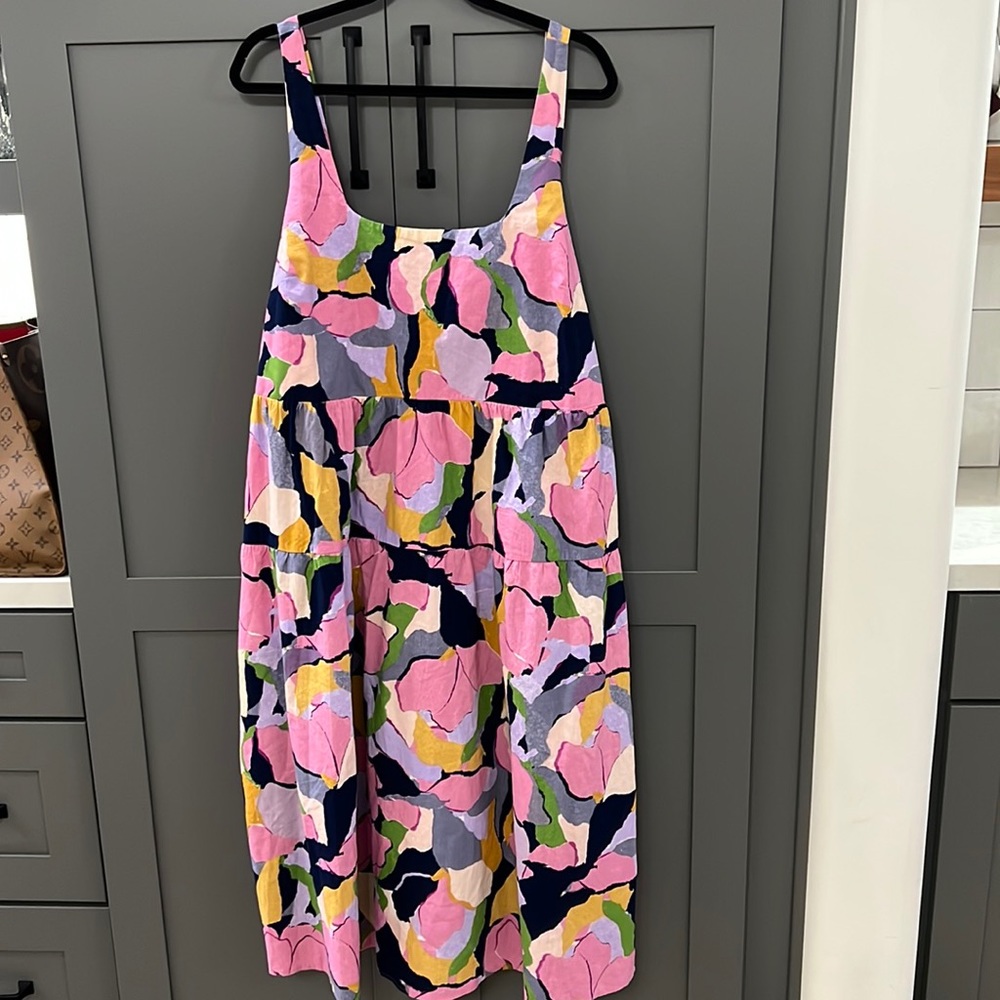 NWT{Ava & Viv}Sz 2X Pink/Navy/purple/Green/Gold Floral Sundress w/Pockets